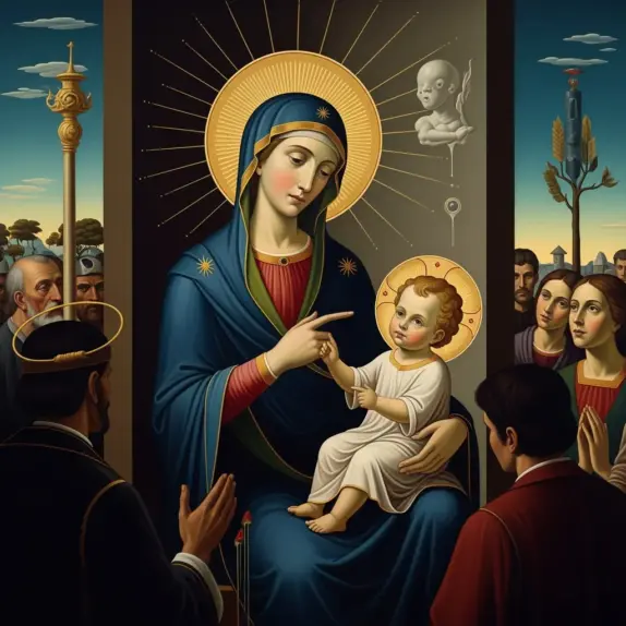 Madonna Karcąca Dzieciątko W Obecności Trzech Świadków
